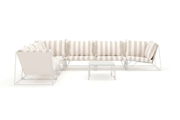 Usteryd utomhus hörnsoffa 7-sits vändbar - Beige/Striped - Utemöbler - Loungemöbler - Soffgrupp utomhus