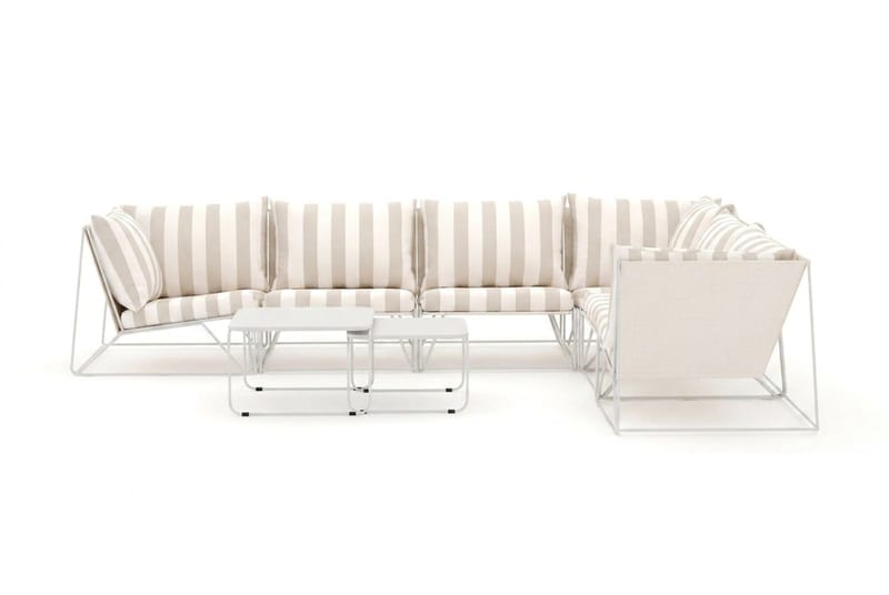 Usteryd utomhus L-soffa 6-sits vändbar - Beige/Striped - Utemöbler - Loungemöbler - Soffgrupp utomhus