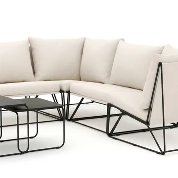 Usteryd utomhus L-soffa 7-sits vändbar - Svart/Beige - Utemöbler - Loungemöbler - Soffgrupp utomhus