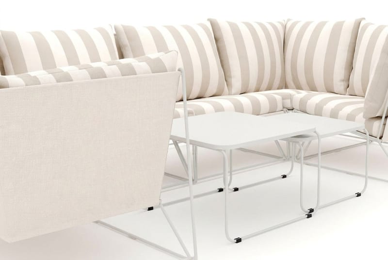 Usteryd utomhus U-soffa 6-sits med stängt avslut - Beige/Striped - Utemöbler - Loungemöbler - Soffgrupp utomhus
