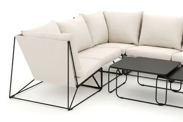 Usteryd utomhus U-soffa 8-sits med stängt avslut - Svart/Beige - Utemöbler - Loungemöbler - Soffgrupp utomhus