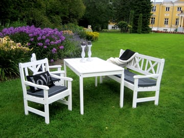 Utomhussoffa Europe 3-sits - Vit - Utemöbler - Utesoffa - Trädgårdsbänk & utebänk