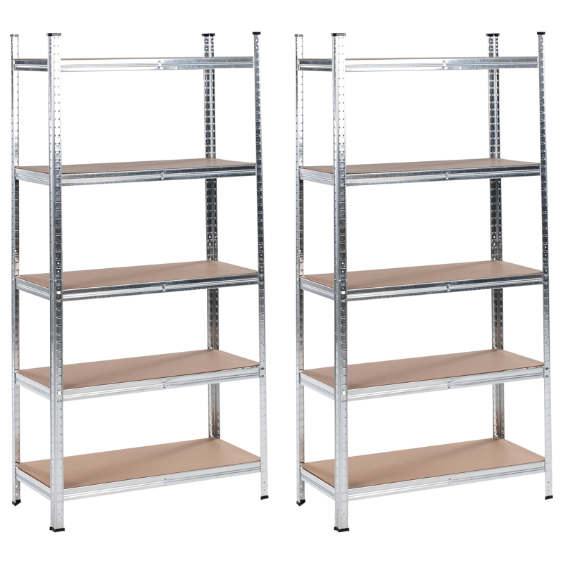 Set med 2 Garagehyllor Xitta 75 cm, Silver/Brun