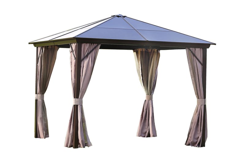 Sunsetia Paviljong 300x300x267 cm Polykarbonattak, Brun/Beige