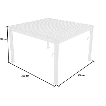 Pergola | Öppningsbart lamelltak | 3x3 m | Vit - Utemöbler - Solskydd - Pergola
