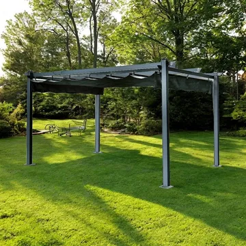 Pergola med soltak | 4x3m - Antracit - Utemöbler - Solskydd - Pergola