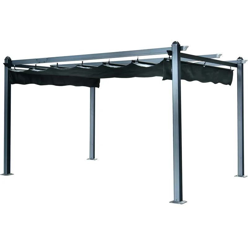 Pergola med soltak | 4x3m - Antracit - Utemöbler - Solskydd - Pergola