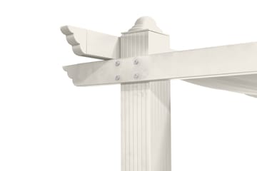 Porto Stor Pergola 4x3 m i aluminium med tak - Vit - Utemöbler - Solskydd - Pergola