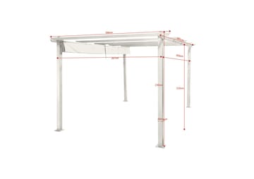 Porto Stor Pergola 4x3 m i aluminium med tak - Vit - Utemöbler - Solskydd - Pergola