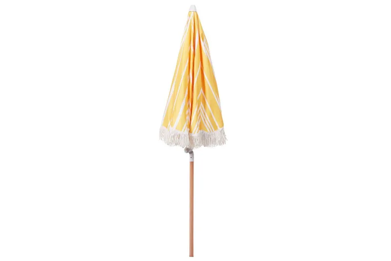 Teulon Parasoll 150 cm - Gul/Vit/Ljusbrun - Utemöbler - Solskydd - Parasoll - Balkongparasoll