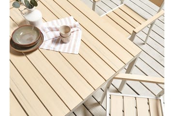 Edmundston Matbord Utomhus 95x95 cm - Beige/Vit - Utemöbler - Utebord & trädgårdsbord - Matbord utomhus