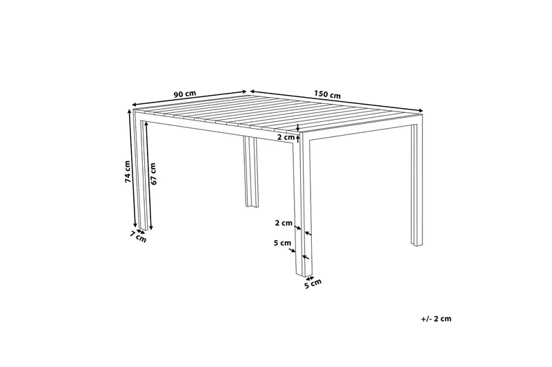Grosseto Matbord Utomhus 150x90 cm - Beige/Vit - Utemöbler - Utebord & trädgårdsbord - Matbord utomhus