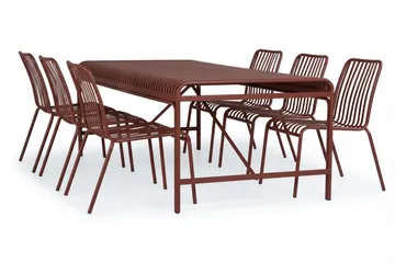 Jarva Rektangulärt Matbord Utomhus 90x200 cm i Metall - Röd - Utemöbler - Utebord & trädgårdsbord - Matbord utomhus