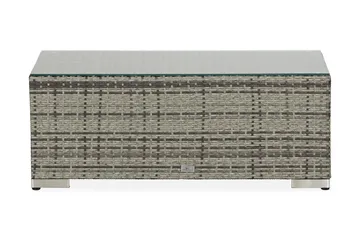 Bahamas Loungbord och Soffbord Utomhus 113 cm Konstrotting Glas - Grå - Utemöbler - Utebord & trädgårdsbord - Loungebord & soffbord utomhus