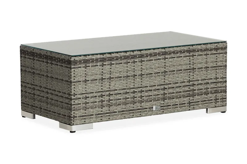 Bahamas Loungbord och Soffbord Utomhus 113 cm Konstrotting Glas, Grå