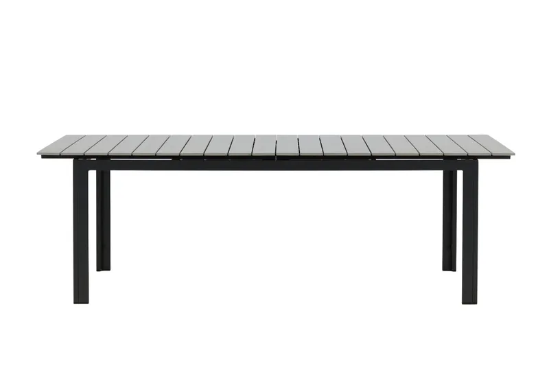 Levels Förlängningsbart Matbord Utomhus 224-324 cm, Grå/Svart