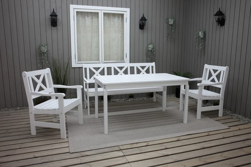 Olivo Fasta Matbord Utomhus 135 cm Vit - Utemöbler - Utebord & trädgårdsbord - Matbord utomhus