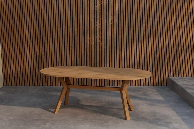 Ovalt matbord Kenya 200 cm Utomhus, Natur