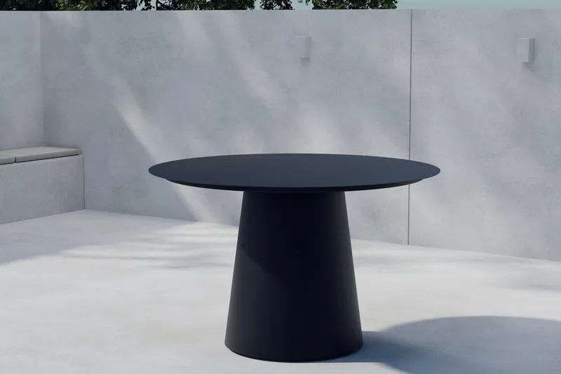 Runt matbord Lanzo 120 cm Utomhus, Svart