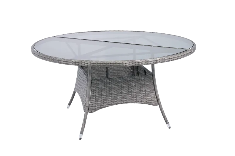 Runt utematbord med härdat glas | Ø150 cm | Tylösand grå
