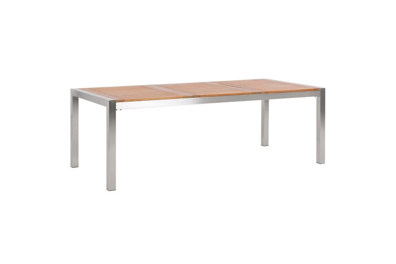 Trädgårdsbord Grosseto Ljus trä/silver, 100x220x74 cm, Ljus trä/silver/100x220x74 cm