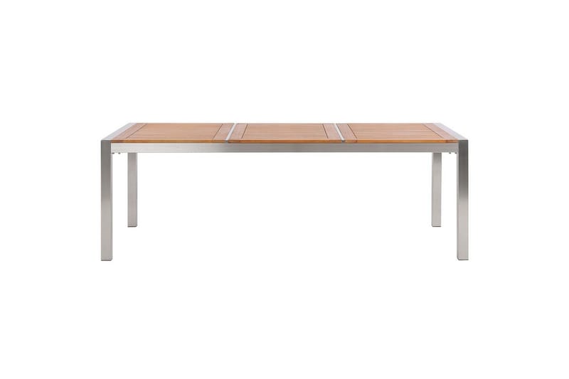 Trädgårdsbord Grosseto Ljus trä/silver, 100x220x74 cm - Ljus trä/silver/100x220x74 cm - Utemöbler - Utebord & trädgårdsbord - Matbord utomhus