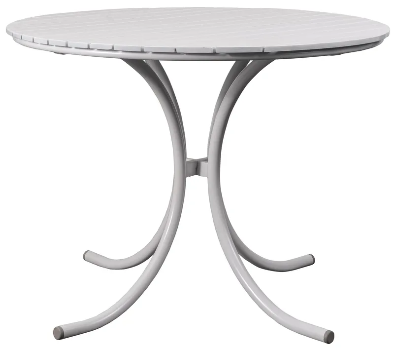 Utematbord Holmö Runt i Vit - 103 cm - Utemöbler - Utebord & trädgårdsbord - Matbord utomhus