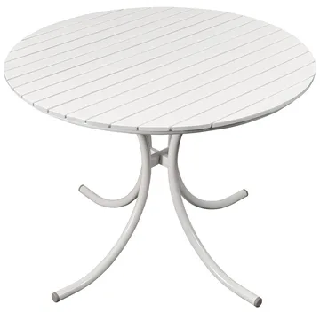 Utematbord Holmö Runt i Vit - 103 cm - Utemöbler - Utebord & trädgårdsbord - Matbord utomhus