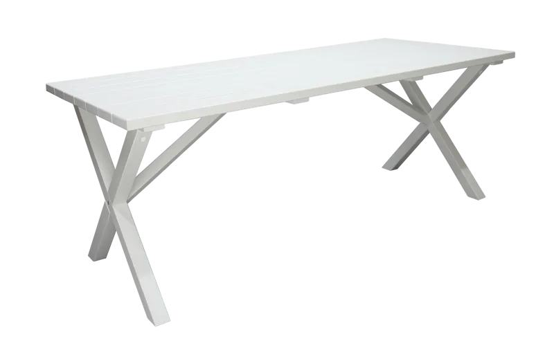Utomhusbord Scottsdale rektangulär Vit 190 cm, Vit
