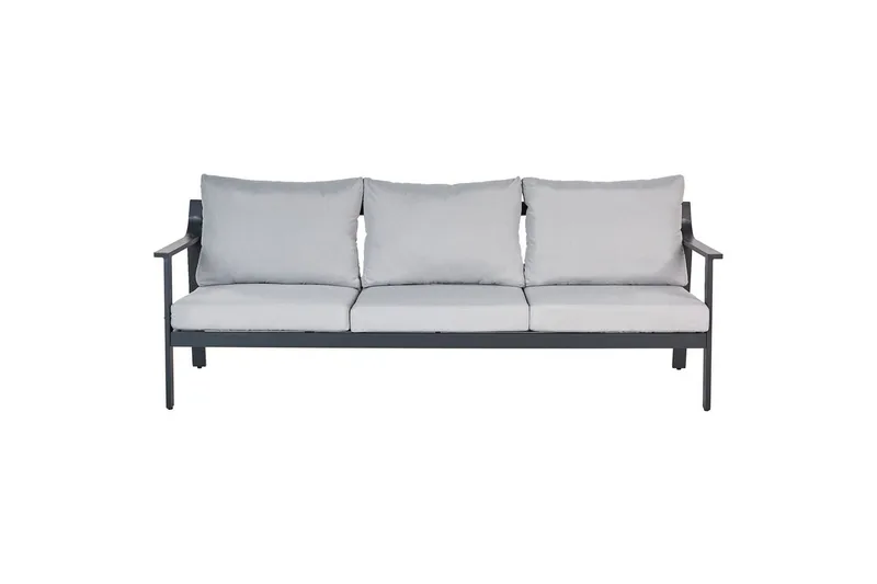 3-sitssoffa Kiato Ljusgrå /svart, Ljusgrå /svart
