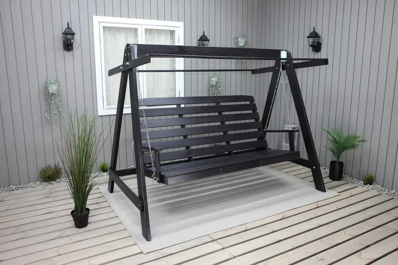 Pelle Hammock utan Tak - Mörkbrun - Utemöbler - Utesoffa - Hammock