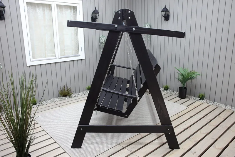 Pelle Hammock utan Tak - Mörkbrun - Utemöbler - Utesoffa - Hammock