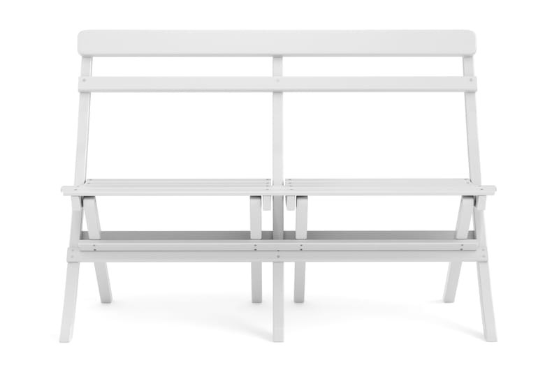 Landet liten soffa utomhus 110x60x89 cm - Träsoffa akacia - Vit - Utemöbler - Utesoffa - Trädgårdssoffa