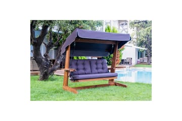 Trädgårds Trippel Gungstol Viva Antracit - Antracit, 220 x 100 x 175 cm - Utemöbler - Utesoffa - Hängsoffa