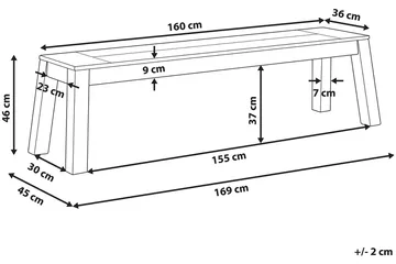 Coteto 3-sits Sittbänk Utomhus 160 cm - Akacia - Utemöbler - Utesoffa - Trädgårdsbänk & utebänk