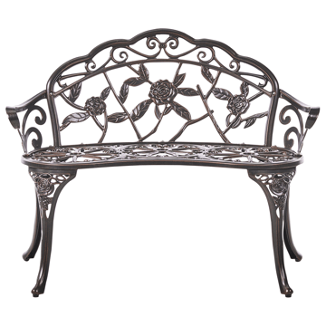 Trädgårdsbänk Piura 88 cm Aluminum - Brun - Utemöbler - Utesoffa - Trädgårdsbänk & utebänk