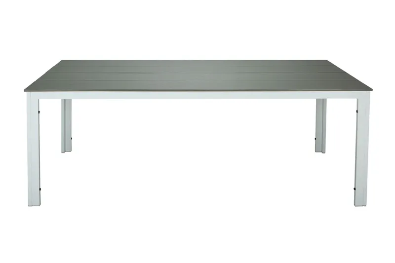 Tunis Rektangulärt Matbord utomhus 140x90 cm i plast och metall, Grå/Vit