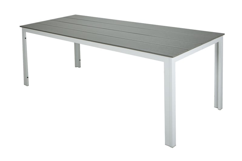 Tunis Rektangulärt Matbord utomhus 140x90 cm i plast och metall - Grå/Vit - Utemöbler - Utebord & trädgårdsbord - Matbord utomhus