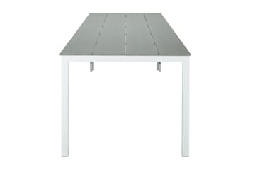 Tunis Rektangulärt Matbord utomhus 140x90 cm i plast och metall - Grå/Vit - Utemöbler - Utebord & trädgårdsbord - Matbord utomhus