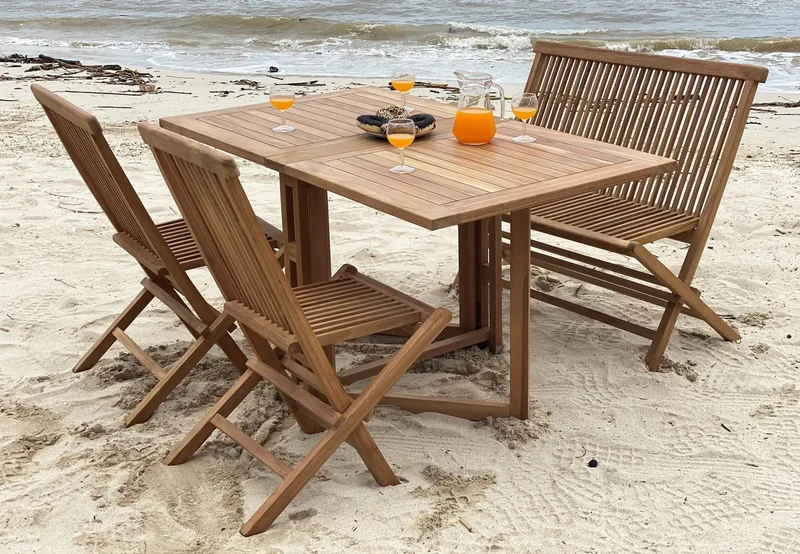Utesoffa | Saltö | ihopfällbar soffa i teak