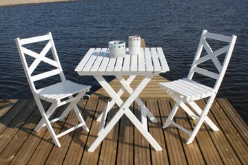 CALAYAN Klappstol Utomhus Vit - Utemöbler - Utestol & trädgårdsstol - Caféstol & klappstol utomhus