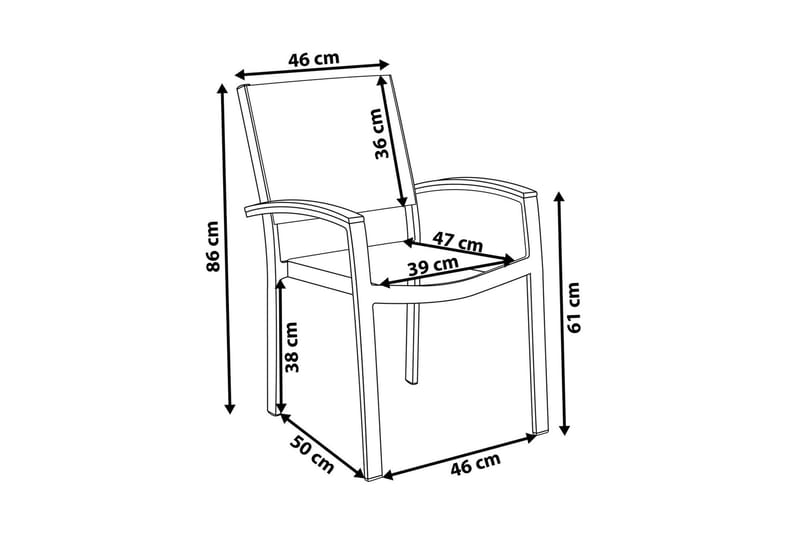 Pereta Trädgårdsstol 4 St 50 cm - Vit - Utemöbler - Utestol & trädgårdsstol - Matstol & karmstol utomhus