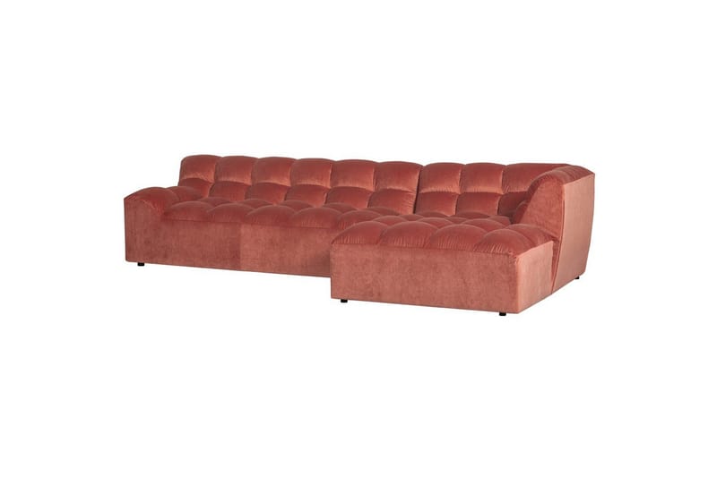 Schäslong Allure, Tvättad sammet rosa, Right