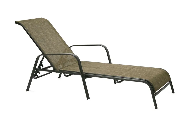 Solstol Dublin 161x665xh48/100 Stålram Brun, Brun/Svart
