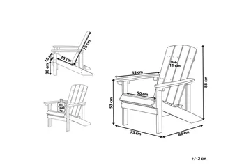 Trädgårdsstol Adirondack - Grön, 75x88x88 cm - Utemöbler - Utestol & trädgårdsstol - Solstolar - Däckstol