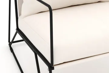 Usteryd loungefåtölj utomhus i järn med vattenavisande dyna i beige - Svart - Utemöbler - Utestol & trädgårdsstol - Utefåtölj & loungefåtölj