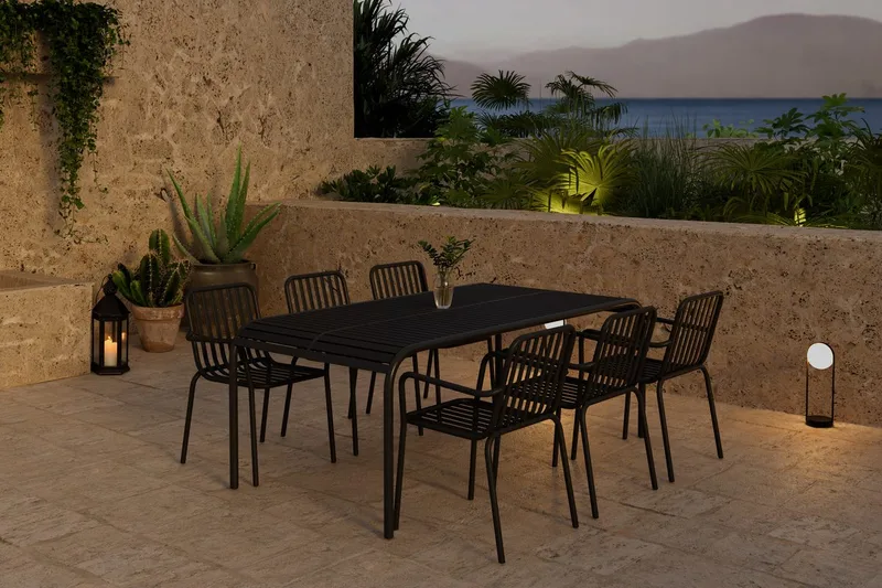 Borneo Matbord Utomhus 200 cm med 6 Peking Karmstol