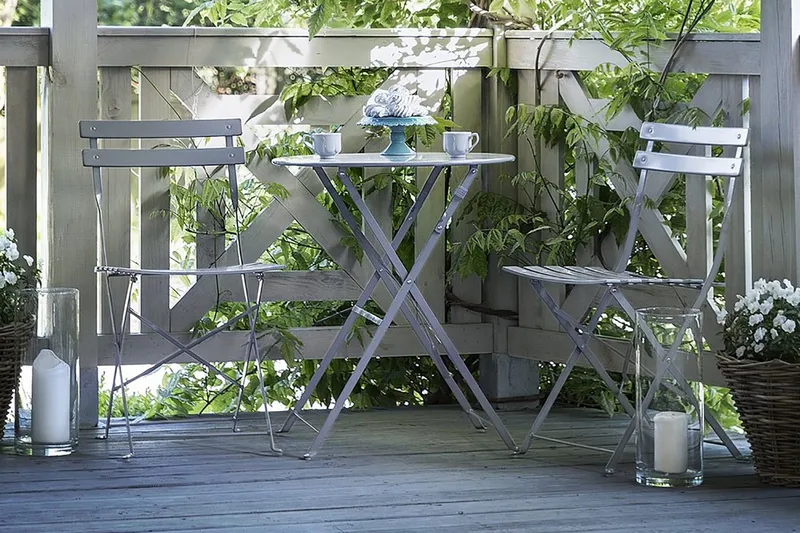 Fiori Balkongset 52 cm - Grå - Utemöbler - Utegrupp - Cafeset
