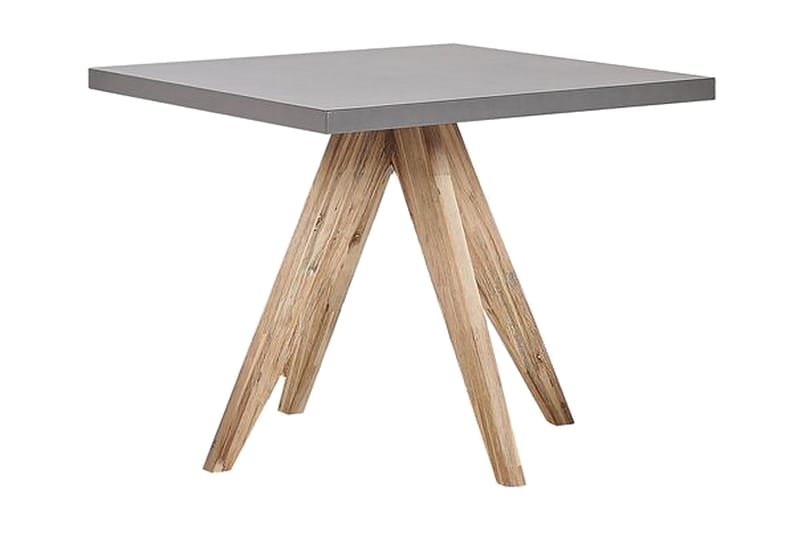 Trädgårdsset av Utebord och 4 pallar 90x90 OLBIA - Grå - Utemöbler - Utegrupp - Cafeset