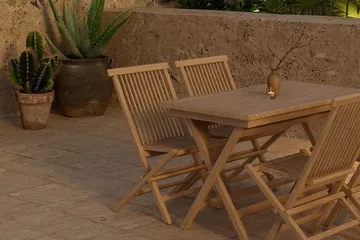 Kenya Matbord Utomhus 120 cm med 4 Kenya Utestol Hopfällbar - Utemöbler - Utegrupp - Matgrupp utomhus